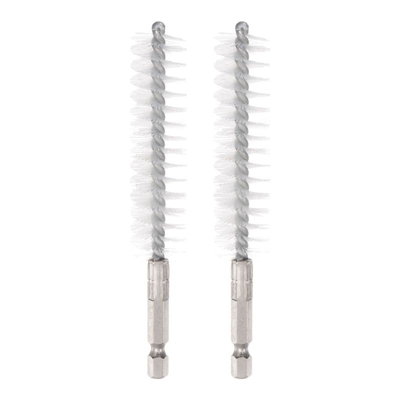 Unique Bargains Cleaning Tools and Accessories 1/4 Inch Hex Shank Wire Bore Brushes 2 Pcs 0.75 inch
